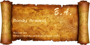 Bondy Armand névjegykártya